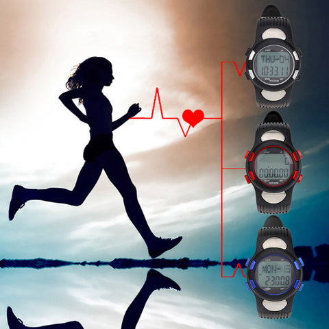 Pedometer Heart Rate Monitor Digital Sports Watch