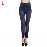 Weljuber Women Leggings Autumn Jeans Leggings Slim Mock Pocket