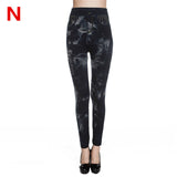 Weljuber Women Leggings Autumn Jeans Leggings Slim Mock Pocket