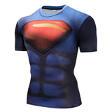 Superman Tshirts Men Compression Shirts