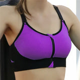 Women Underwear Push Up Front Zipper Sports Bras