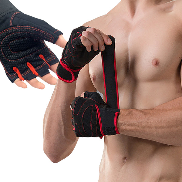 With Belt Body Building Fitness Gym Gloves