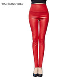 Leggings winter Women High Waist PU Leather Legging Slim Faux