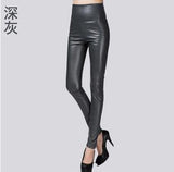 Leggings winter Women High Waist PU Leather Legging Slim Faux