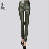 Leggings winter Women High Waist PU Leather Legging Slim Faux