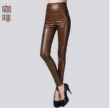 Leggings winter Women High Waist PU Leather Legging Slim Faux