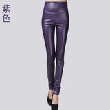 Leggings winter Women High Waist PU Leather Legging Slim Faux