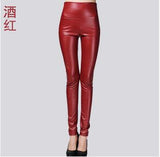 Leggings winter Women High Waist PU Leather Legging Slim Faux