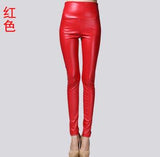 Leggings winter Women High Waist PU Leather Legging Slim Faux