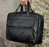 Men Oil Waxy Leather Antique Design Business Briefcase Laptop