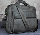 Men Oil Waxy Leather Antique Design Business Briefcase Laptop