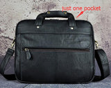 Men Oil Waxy Leather Antique Design Business Briefcase Laptop