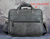 Men Oil Waxy Leather Antique Design Business Briefcase Laptop
