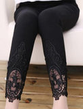 lace decoration long  leggings women